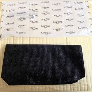 Lancome Black Glitter Cosmetic Makeup Bag